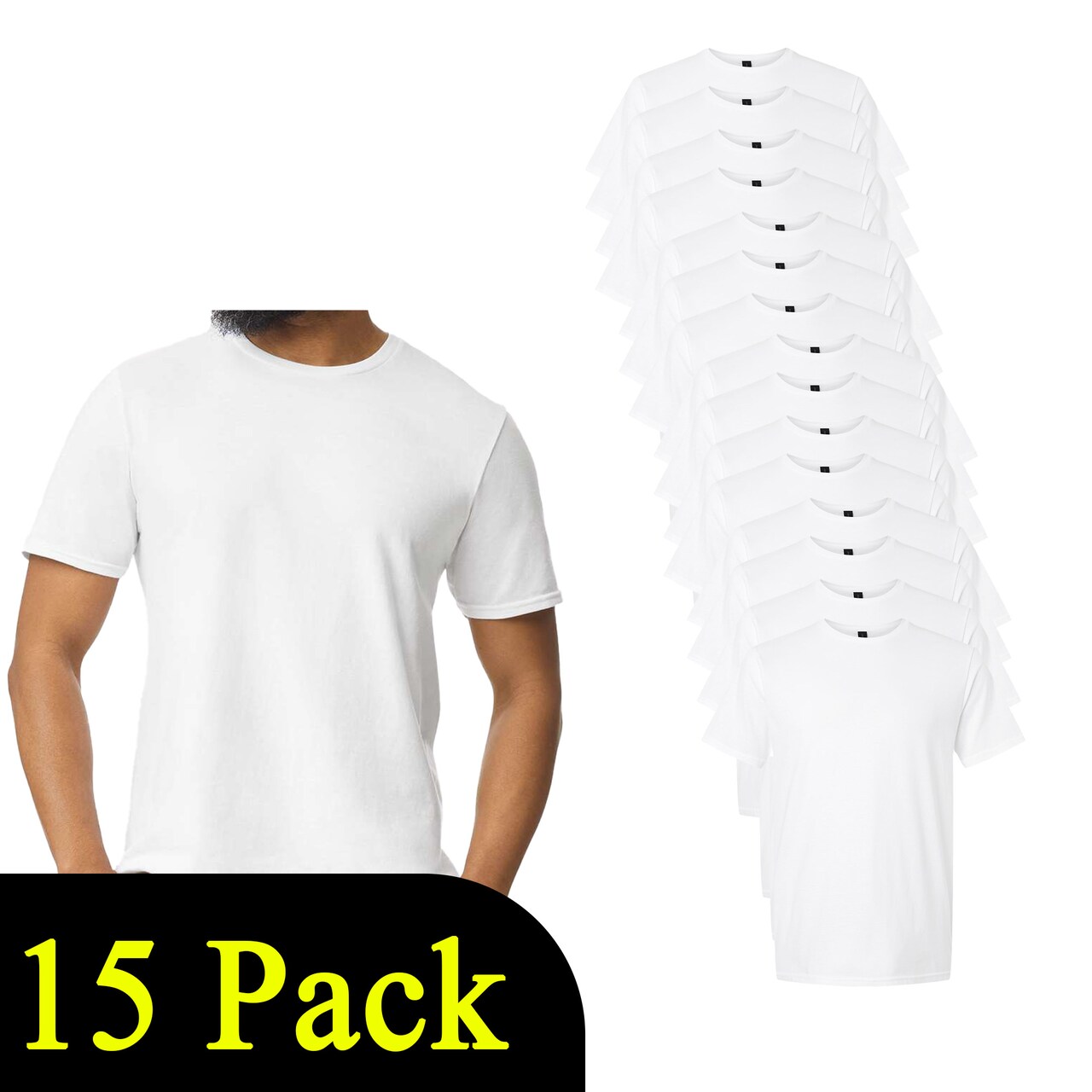 Gildan Softstyle Short Sleeve T-Shirt Blanks for Crafting, White Crewneck Tee